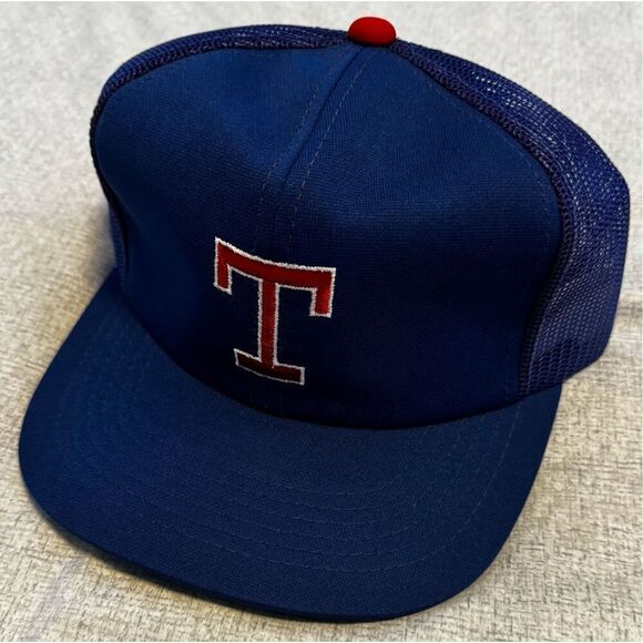Texas Rangers Sports Specialty Snapback Mesh Trucker Blue Red Hat Cap New - Picture 2 of 5